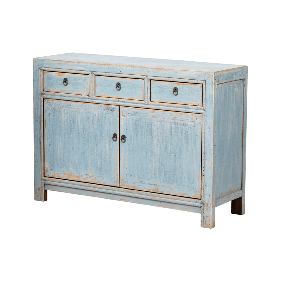 Cómoda azul 3 cajones 2 puertas