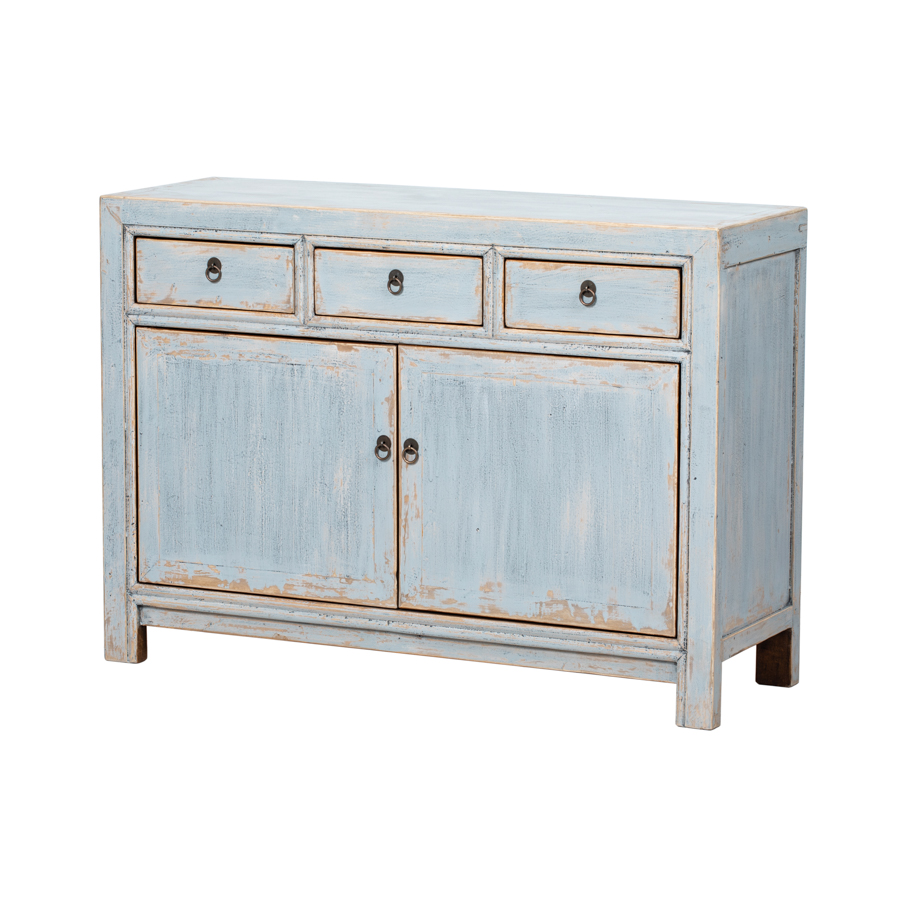 Cómoda azul 3 cajones 2 puertas