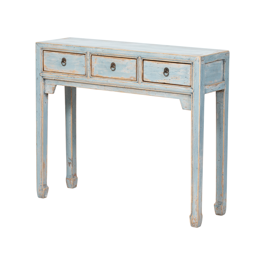Consola azul 3 cajones