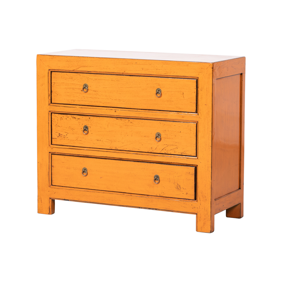 Cómoda naranja 3 cajones