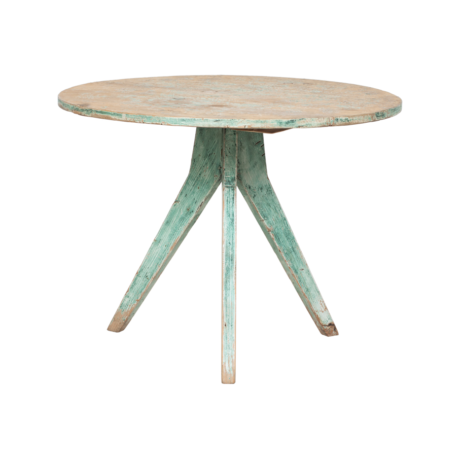Mesa comedor redonda verde