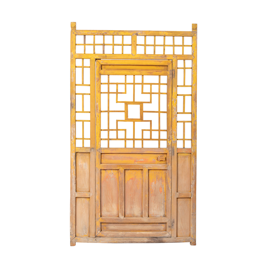 Puerta antigua amarilla 2 hojas