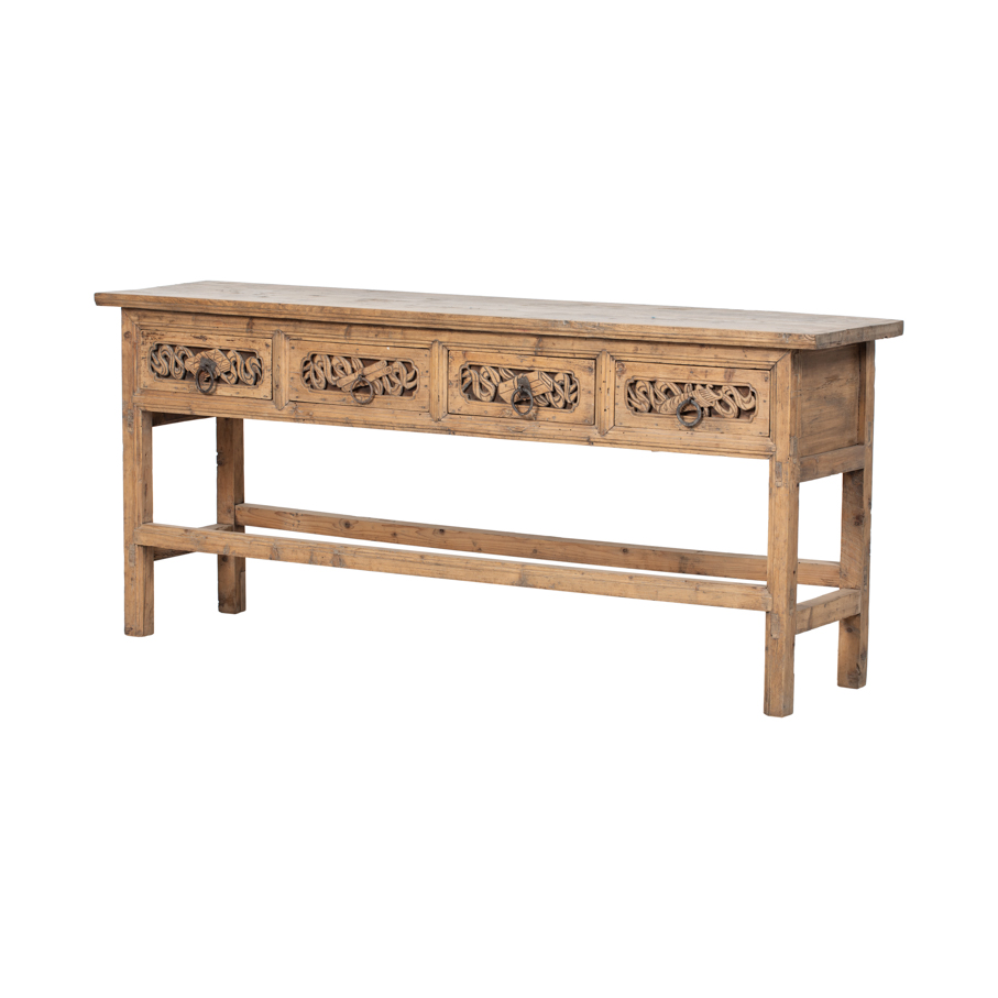 Consola natural 4 cajones
