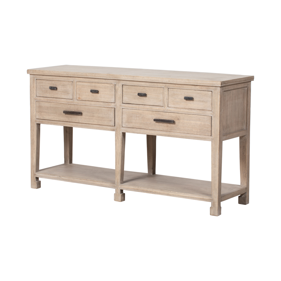 Consola natural 6 cajones
