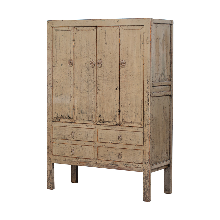 Armario gris 4 puertas 4 cajones