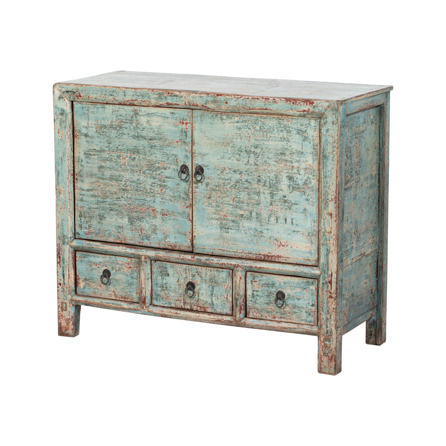 Cómoda verde 2 puertas 3 cajones