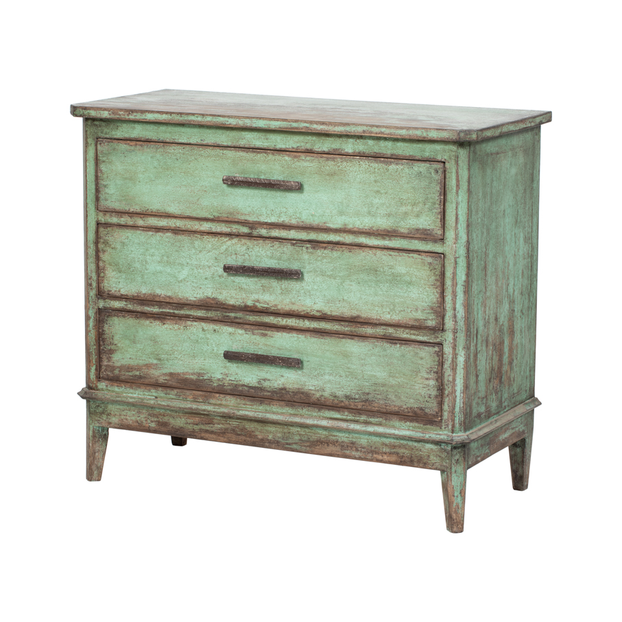 Cómoda verde 3 cajones