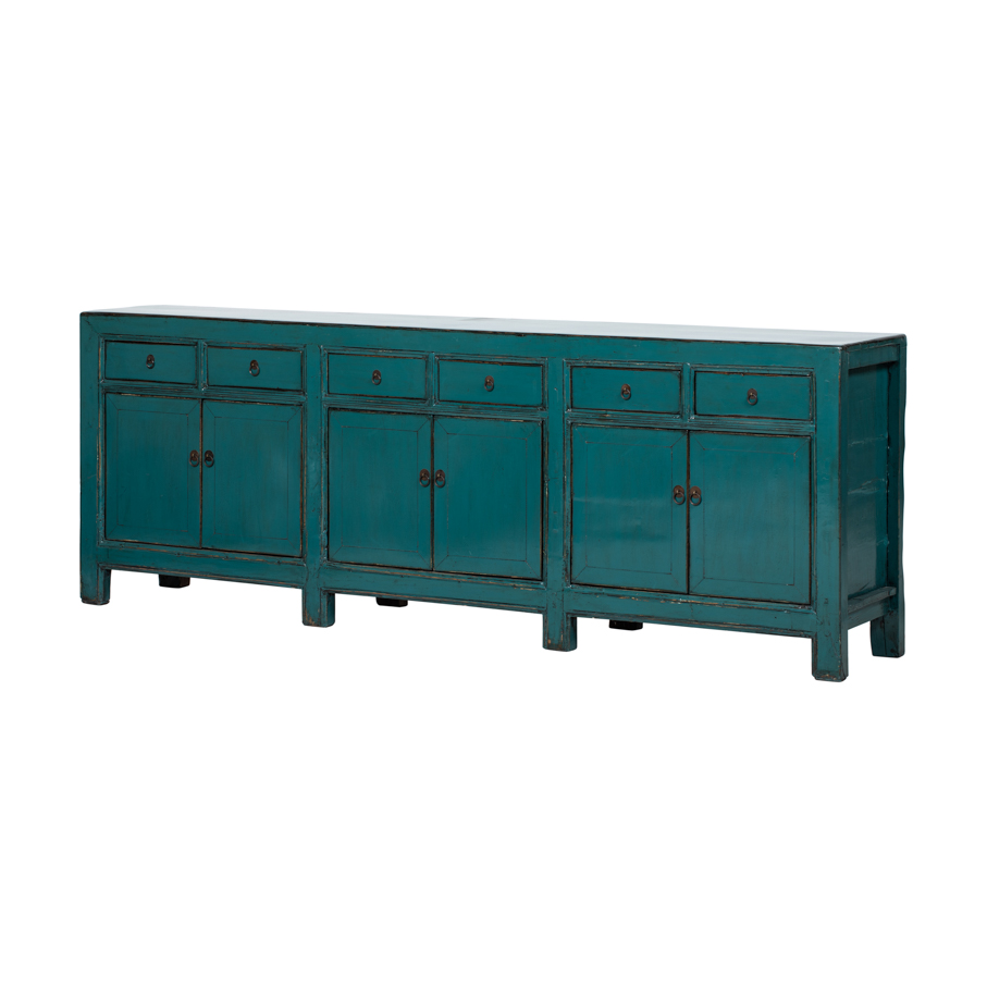 Cómoda azul 6 cajones 6 puertas