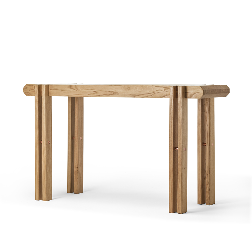 Consola 8 patas rectas tablero macizo